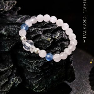 子供用手串粉水晶+海藍宝