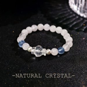 子供用手串粉水晶+海藍宝