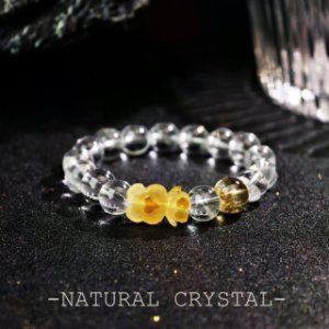 子供用手串白水晶+黄塔金