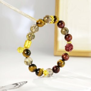 十二支【牛】白檀＋黄虎眼＋茶晶