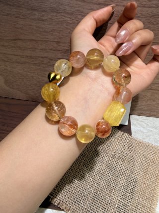 紅膠花+黄膠花+レモン黄水晶+伸線黄莹石