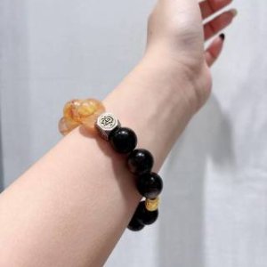 黑曜石+黄胶花男款