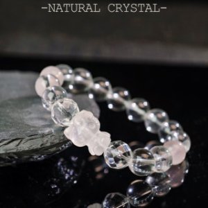 儿童款手串白水晶+粉水晶 