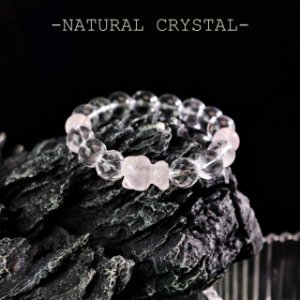 儿童款手串白水晶+粉水晶 